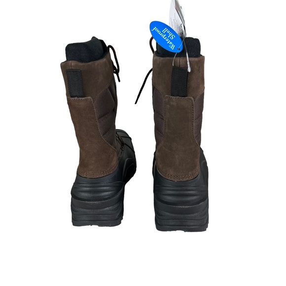 NEW Totes Briggs Men's Brown Suede Waterproof Snow Boots - Picture 4 of 9